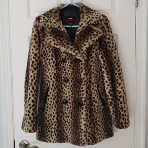 Miss Sixty Faux Fur Leopard Coat